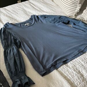 Cupio Slate Blue Long Sleeve Top